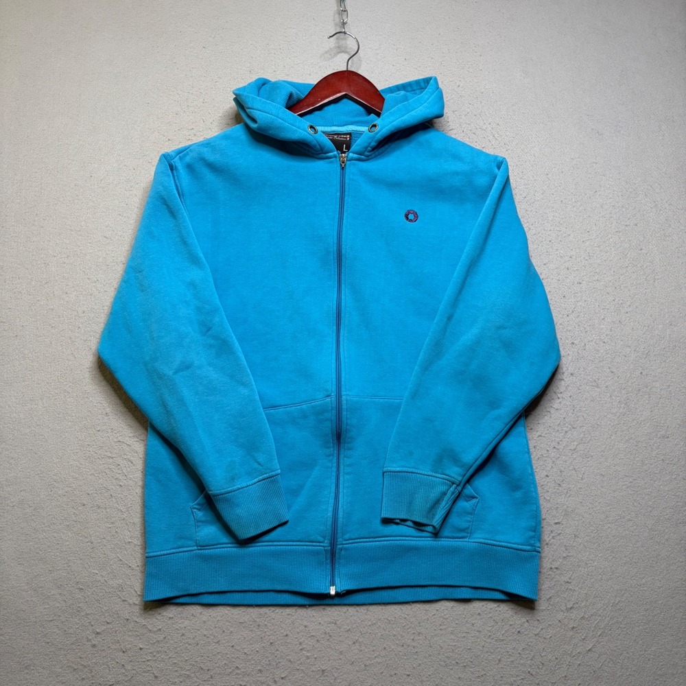 Southpole Full Zip Hoodie Mens L Blue Y2K Authentic Collection Embroidered Logo